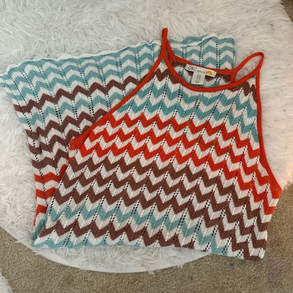 C&C California Multicolor Chevron Knit Tank